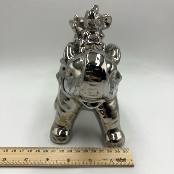 Elephant Family Animal Metal Jungle Safari Wild Kingdom Tabletop Shelf Décor - Picture 10 of 10